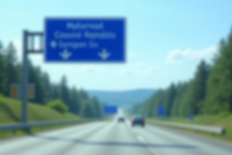 Road sign pointing to Czech Republic